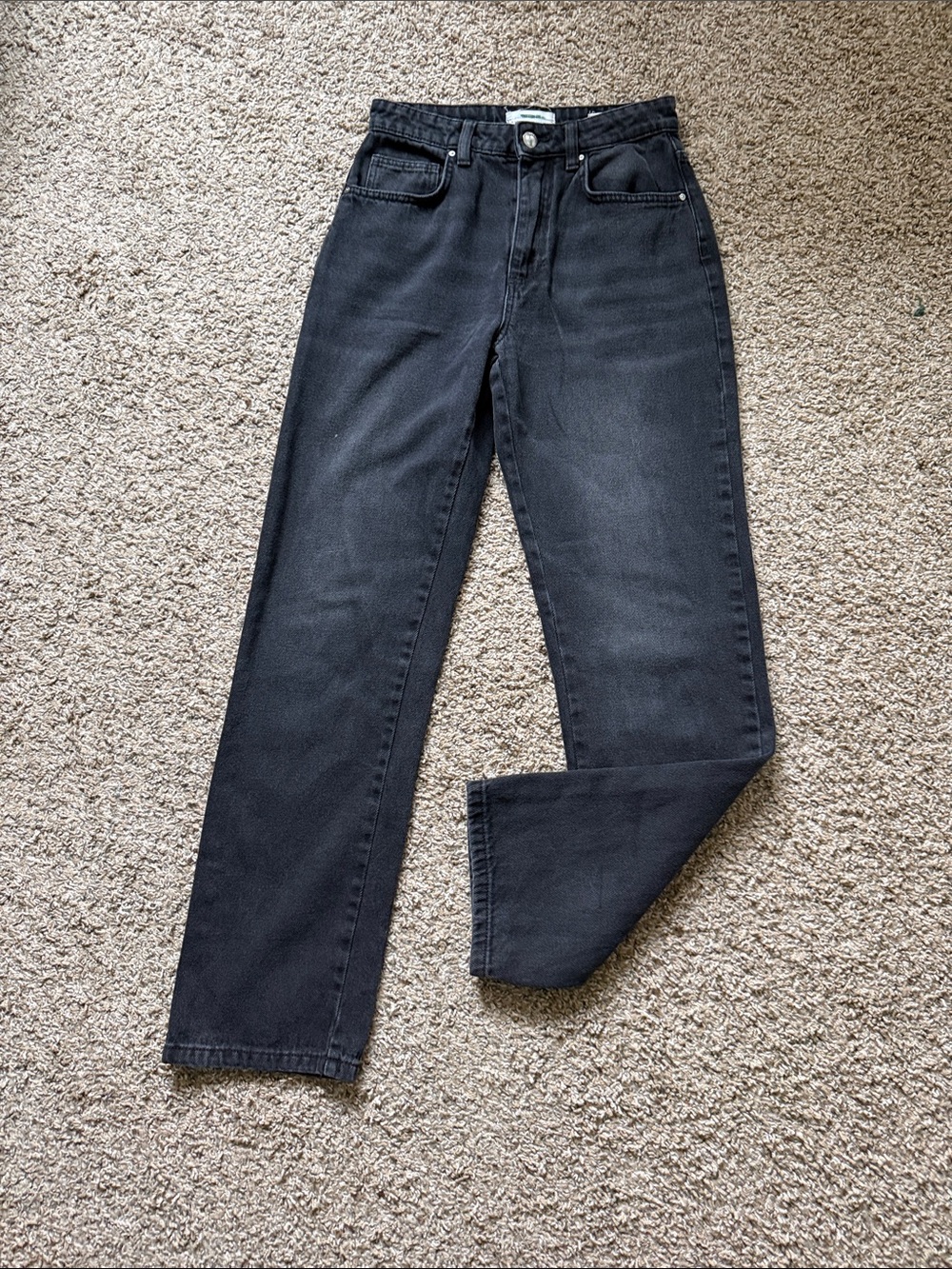 Cotton On Black Long Tall Fall Trendy Grunge Straight Leg Jeans
